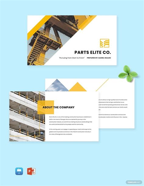 Professional Construction Company Profile Template - Apple Keynote, PowerPoint | Template.net ...