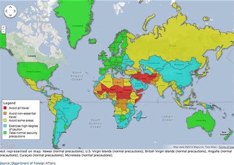 Mapping out the most dangerous countries for tourists — Quartz