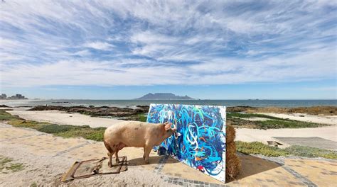 Pigcasso, South Africa's Most-Famous Pig Sells Painting for £20k