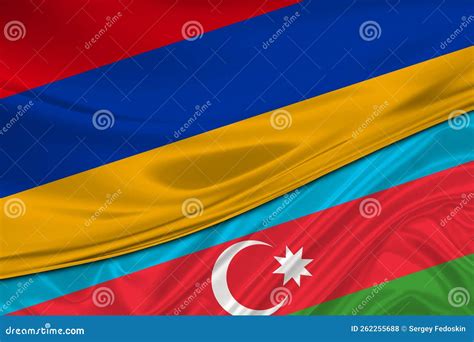 Flags of Azerbaijan and Armenia. International Relationships Stock ...