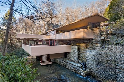 Iconic Fallingwater House by Frank Lloyd Wright