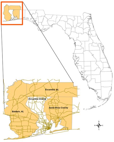 Map of Escambia County