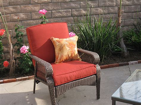 patio furniture+lounge+chair+faux wicker+rust cushions | Flickr - Photo Sharing!