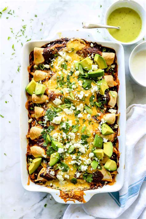 Easy Chicken Mole Enchiladas Recipe | foodiecrush.com