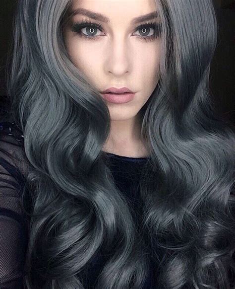 ･ﾟ. angrydinosaurx * | Charcoal hair, Hair, Silver grey hair