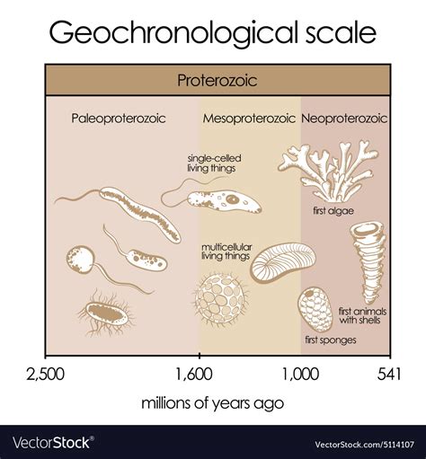 Geochronological scale part 2 - proterozoic eon Vector Image