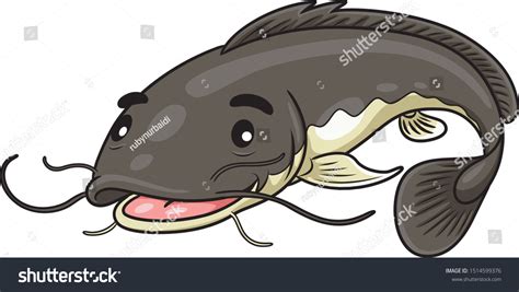 Illustration Cute Cartoon Catfish Stock Vector (Royalty Free ...