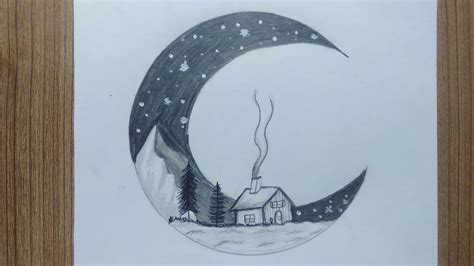 How to draw a moon easy / pencil drawing / Fantasy art - YouTube