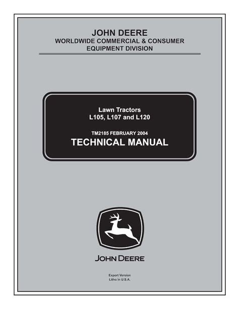 John Deere L105, L107, L120 lawn tractor pdf technical manual - all inclusive