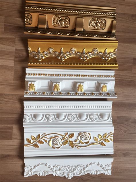 Polyurethane Cornice Moulding Crown Moldings Gold PU Cornice for Decoration - PU Cornice and PU ...