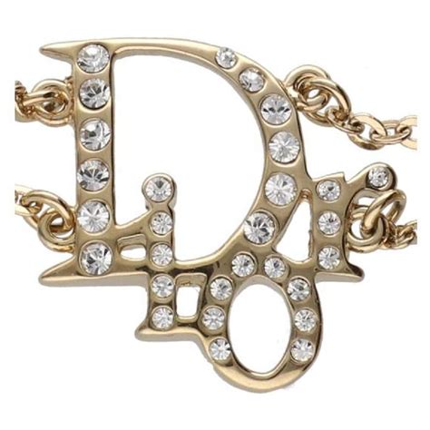 Christian Dior [Used] Dior / C.Dior logo crystal rhinestone bracelet ...