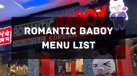 Romantic Baboy Menu Prices Philippines 2024 [Updated] — All About ...