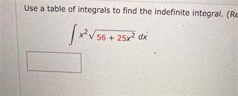 Solved Use a table of integrals to find the indefinite | Chegg.com