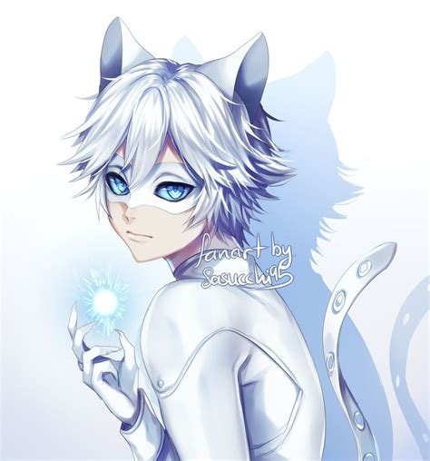 an anime character with blue eyes and white hair holding a light up ...