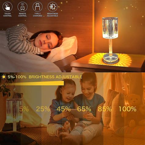 16 Colors Changing Rgb Touch Lamp , Acrylic Table Lamp With Remote Control Usb Charging,diamond ...