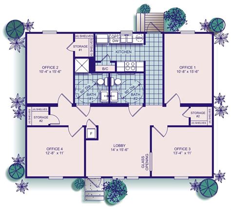 1240 sq. ft. office building | Modular office, Office building, Modular building