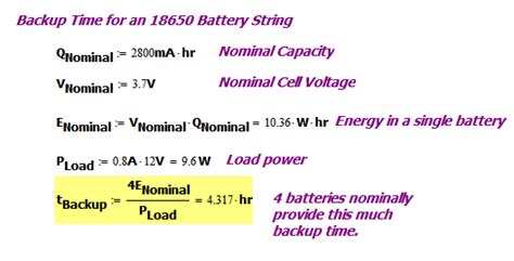 Worked Calculation Example of Lithium Battery Capacity Versus Load ...