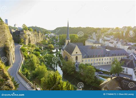 The Superb View of the Grund, Luxembourg Stock Photo - Image of church, aerial: 77684672