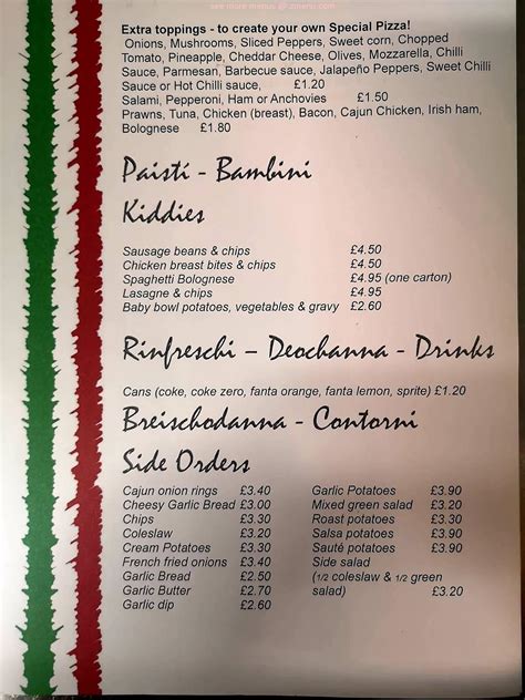 Menu at Goodfellas Restaurant Pizzeria, Belfast, 11 Kennedy Way