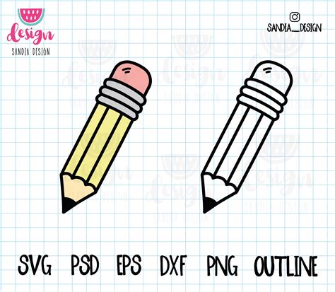 Doodle Pencil SVG PNG Psd Outline Personal and Comercial - Etsy Canada