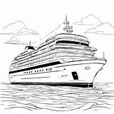 Télécharger Dessin éducatif En Noir Et Blanc Dun Navire De Croisière  sketch template