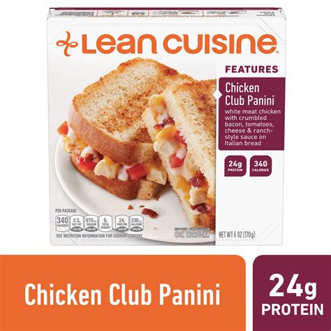 Lean Cuisine Features Chicken Club Panini Frozen Meal 6 oz. - Walmart.com - Walmart.com