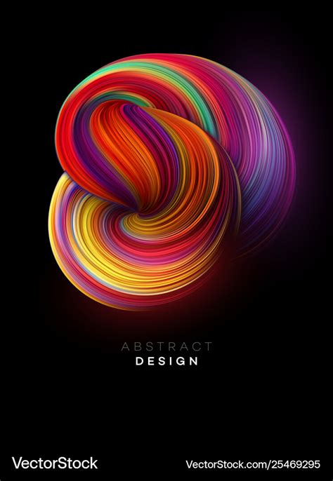 Color flow abstract shape poster design Royalty Free Vector