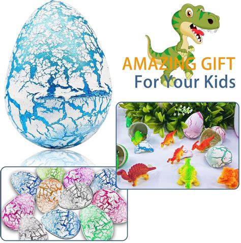 Easter Dinosaur Eggs Hatching Dino Egg Grow in Water Crack with Assorted Color Hunting Game ...