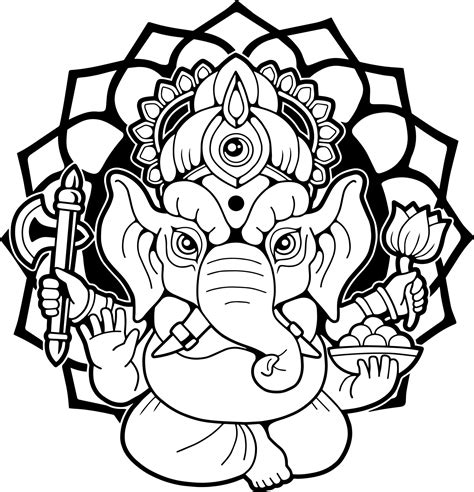 indian elephant god ganesha, illustration design 20543951 Vector Art at Vecteezy