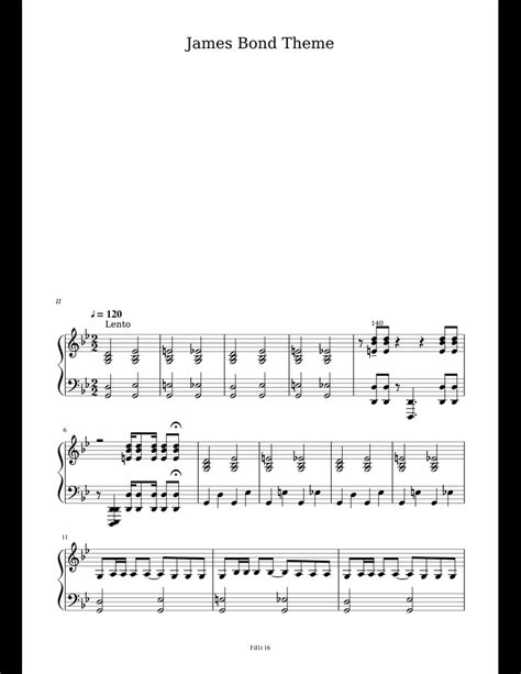 James Bond Theme sheet music for Piano download free in PDF or MIDI