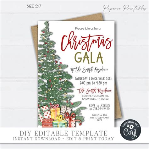 EDITABLE Christmas Gala Party Invitation Christmas Party - Etsy in 2023 ...