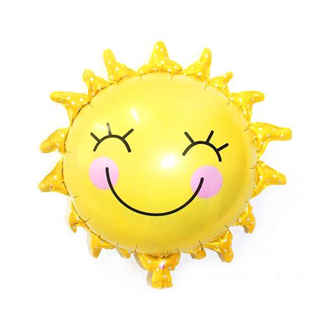 Balloons 6 Pcs Big Size Cloud Sun Rainbow Foil Balloon Smiley Face Mylar Balloons for Wedding ...