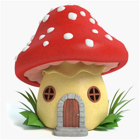 3d model of cartoon mushroom house