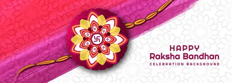 Pink and White Happy Raksha Bandhan Festival Banner 1225776 Vector Art ...