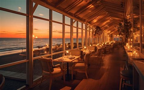 Premium AI Image | The beach house restaurant at the beach