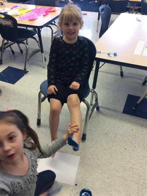 Fun painting and measuring our feet! Some of us were quite ticklish ...