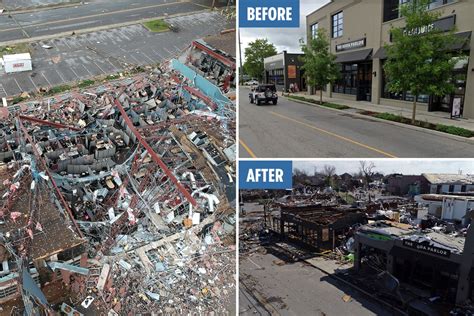 Nashville tornado: Dramatic aerial photos show devastation after twisters ripped Tennessee apart ...