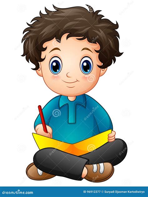 Cartoon Little Boy Writing Stock Illustrations – 844 Cartoon Little Boy ...