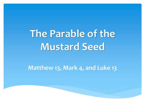 The Parable of the Mustard Seed - ppt download