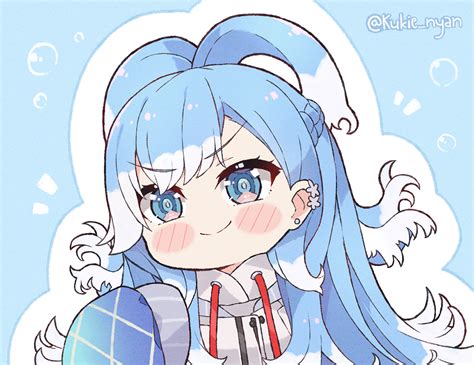 Safebooru - 1girl blue eyes blue hair blush stickers chibi commentary english commentary ...