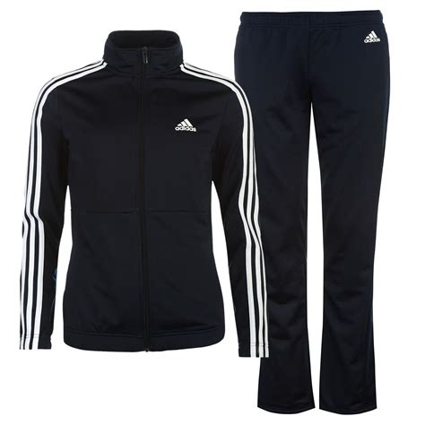 adidas Womens Back 2 Basics 3 Stripes Tracksuit Sports Elastic Bottoms Zip Top | eBay