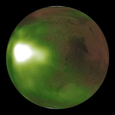 The eerie green 'nightglow' of Mars pulses in ultraviolet light in new ...