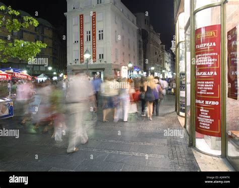 nightlife on the streets of belgrade serbia Stock Photo - Alamy