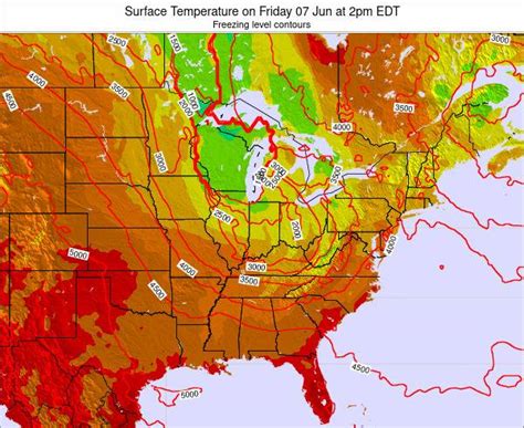 Indiana Surface Temperature on Friday 30 Jul at 8pm EDT