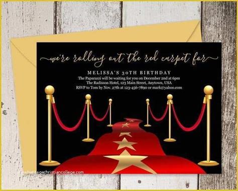 Hollywood themed Invitations Free Templates Of Printable Red Carpet ...