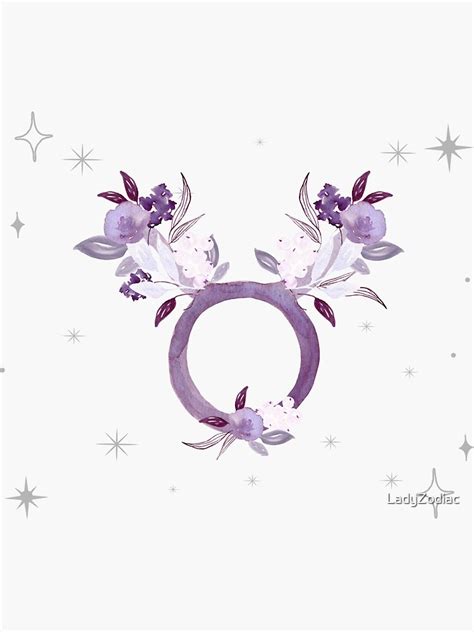 "Taurus Zodiac Sign Watercolour Flowers" Sticker for Sale by LadyZodiac | Redbubble