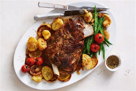 Slow-cooked lamb with crispy parmesan roast potatoes