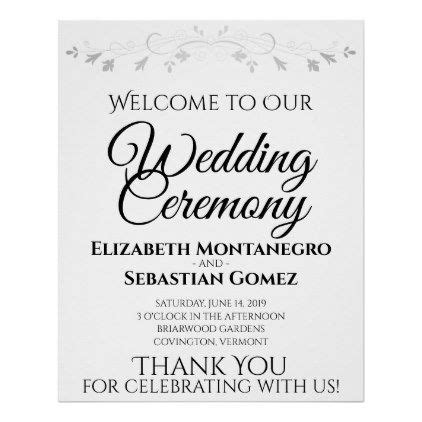 Simple Elegant Black & White Wedding Welcome Sign | Zazzle | Wedding signs, Welcome to our ...