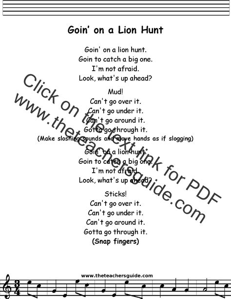 Going On A Bear Hunt Lyrics Printable - prntbl.concejomunicipaldechinu ...