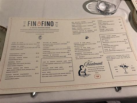 Menu at Fin & Fino pub & bar, Charlotte